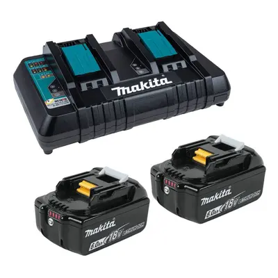 Makita BL1860 18v x LXT 6.0ah Lithium-Ion Batteries + DC18RD Dual Port Charger