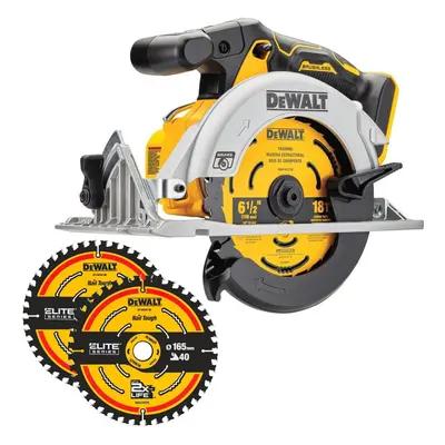 DeWalt 18v DCS565N XR Brushless Compact 165mm Circular Saw Bare Tool + 2x Blades