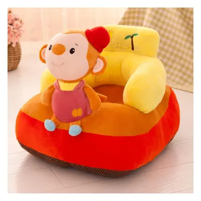 (red,yellow, 55*45*35cm) Baby Chair Learning To Sit Feeding Chair Cover Soft Plush Toy Cartoon C