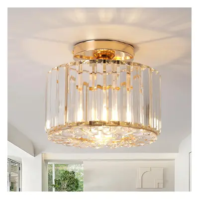 (Big Gold) Ceiling Light Fixture Semi Flush Mount Ceiling Lamp Modern Gold Crystal Chandelier fo