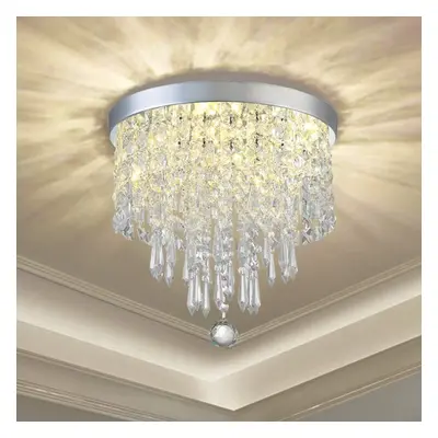 (Sliver) Crystal Chandelier Lighting Beaded Light Shades with Clear Acrylic Jewelry Droplets