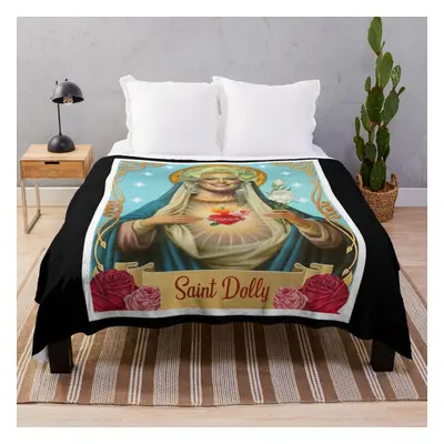 Fleece Throw Blanket saint dolly parton for Sofa Couch Kids x Inches