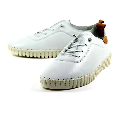 (6 UK, White) Lunar Womens/Ladies Flamborough Leather Shoes