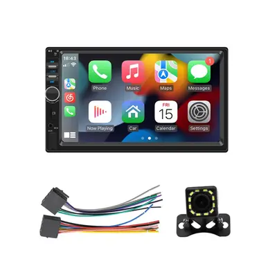 7 Inch Double Din CarPlay Car Stereo with CarPlay Android Auto, Car Radio with Mirror Link Bluet