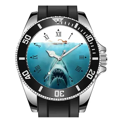 Shark Jaws Man-eater In Blue Sea Sporty Unique Stylish Wrist Watch