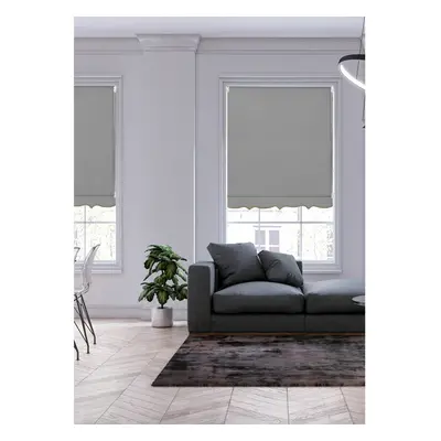 (150 cm Width x cm Drop, Grey) Lister Cartwright Scalloped Roller Blinds Easy Fit Child Safety C