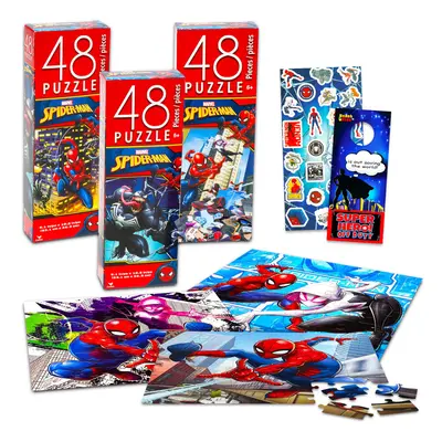 Marvel Spiderman Jigsaw Puzzle for Kids Bundle Spiderman Activity Set - Pack Spiderman Jigsaw Pu