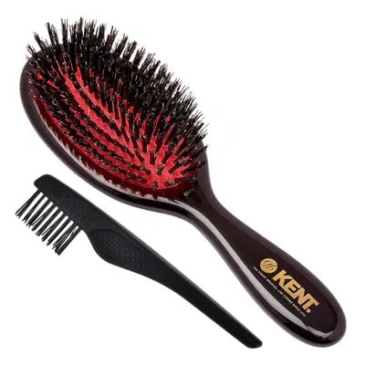 Kent CSFS Classic Shine Large Oval Cushion Straightening Brush and Hair Detangler - Natural Blac