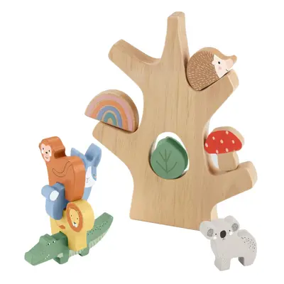 Preschool Toy Wooden Balance Tree, Wood Pieces for Stacking Developmental Play for Kids Ages 3+ 