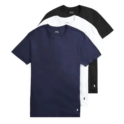 POLO RALPH LAUREN Classic Fit Undershirt w/Wicking 3-Pack Crews Cruise Navy/White/Black LG