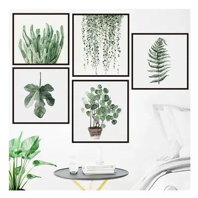 DIY Green Leaves Background Wall Stickers Self-adhesive Removable Sticker for Home Bedroom Kitch