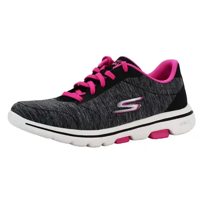 Skechers Women's Go Walk 5-True Sneaker Black/Hot Pink 7.5