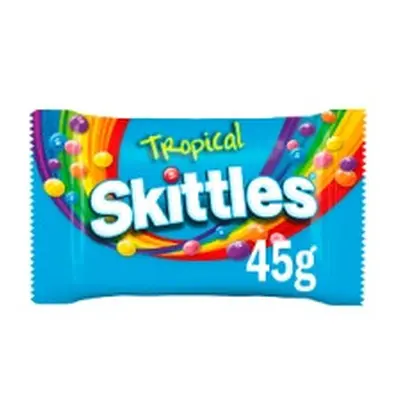 Skittles Vegan Chewy Sweets Tropical Fruit Flavoured Bag 45g (Case of 36)