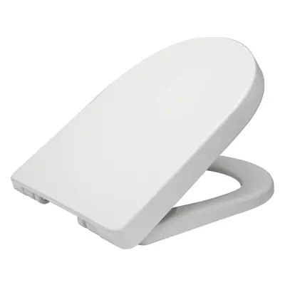 D Shape White Toilet Seat, Soft Close Adjustable Hinge Quick Release High Quality