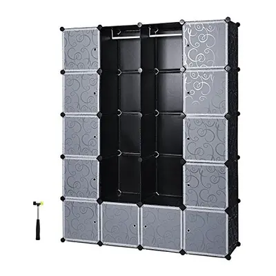 SONGMICS Wardrobe with Clothes Rails x x cm Black, x x cm