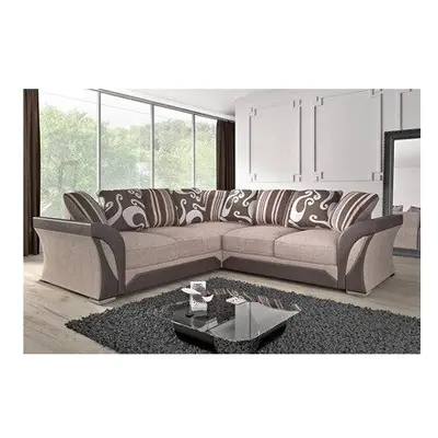 (Beige and Brown, Corner ) Tyson Corner/3+2 Seater Luxurious Comfortable Sofa