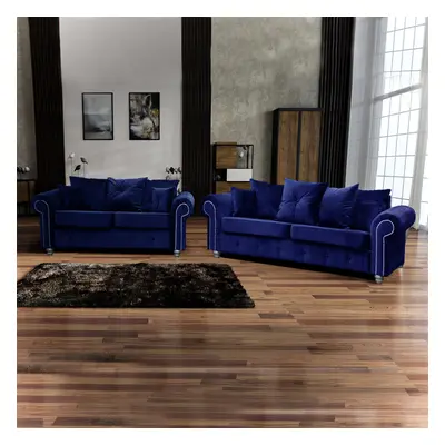 (3+2 Seated Sofa, Blue) Ashwin 3+2 Seater and Corner Luxuries Sofa