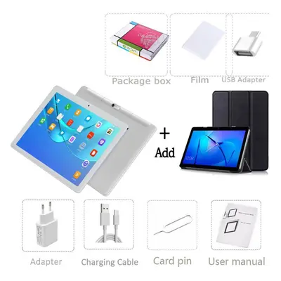 (Silver) 10.1 Inch Android Tablet Mobile Phone SIm Card 4G 3G Android11 Tablet Octa Core Tablet 