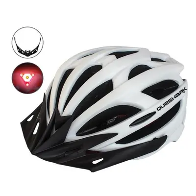 (white) Queshark Led Cycling Helmet Tail Light Mtb Road Bike Electric Bicycle Helmet Motorcycle 