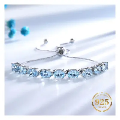 (sky blue) Umcho 9ct Natural Sky Blue Topaz Aquamarine Bracelet