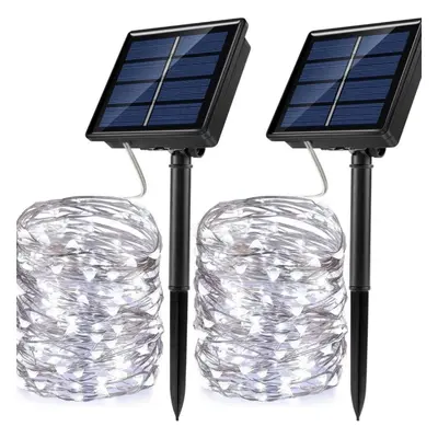 (white, 2Pack-5M 50LED) Led Outdoor Solar String Lights Fairy Holiday Christmas For Christmas, L