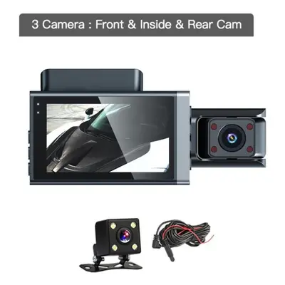 (as the picture, lens) 1080p Car Dashcam Channel Car Dvr Front And Rear View Camera Wifi Video R