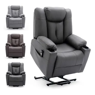 (Charcoal) AFTON ELECTRIC FABRIC SINGLE MOTOR RISER RECLINER LIFT MOBILITY TILT CHAIR