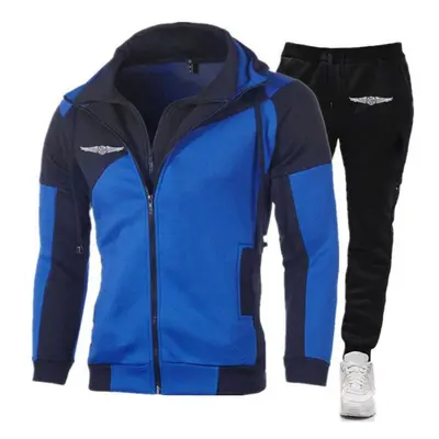 (blue, M) Goldwing Gl1500 Men New Spring And Autumn Sporting Casual Color Matching Design Diagon