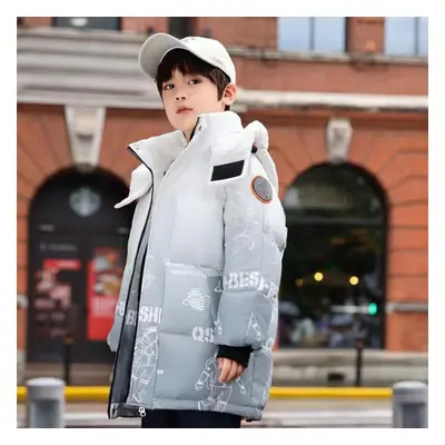 (white, 150) Down Jacket Mid-length Boys New Winter Thickened Warm Fashionable Jacket