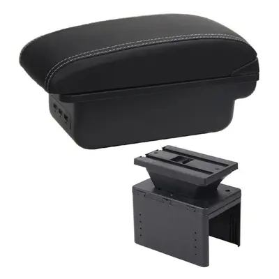 (black,white) Universal Car Armrest Box Central Accessories Storage Modification Retrofit Usb