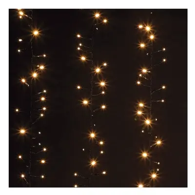 Noma Cascade Curtain Light : 1.92m : Plug in with Timer : Warm White LEDs