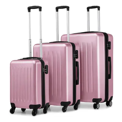 (19+24+28 inch) Pink ABS Hard Shell Suitcase With Size