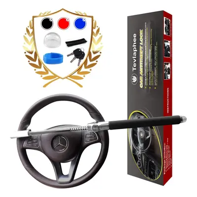 Tevlaphee Steering Wheel Lock For Cars,Car Steering Wheel Lock,Vehicle Anti-Theft Lock,Adjustabl