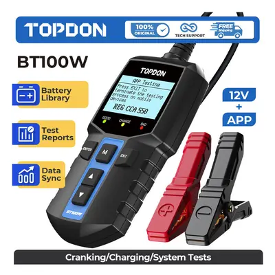 TOPDON BT100W 12V Car Battery Tester Bluetooth Wireless Charging