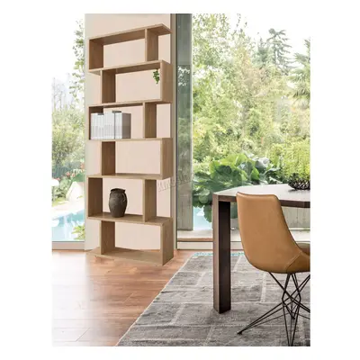 (Oak) WestWood Modern Book Shelves | Tier Shape Bookshelf Case Storage - PB01