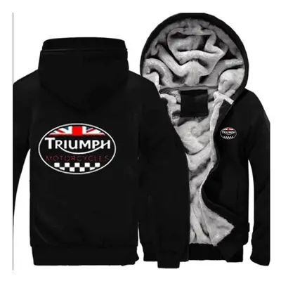 (Black, 2XL) TRIUMPH Warm Jacket Coat Thicken Zip Cardigan