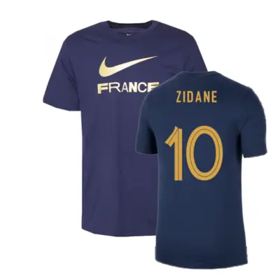 (L) France Swoosh Tee (Navy) (Zidane 10)