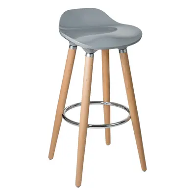 Grey Bar Stool, Space-Saving Kitchen Stool, Easy to Clean Breakfast Bar Stool, Footrest Support 