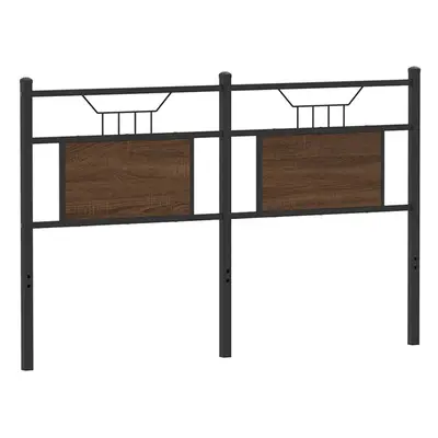 vidaXL Headboard Brown Oak cm Engineered Wood and Steel bed headboard