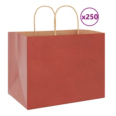 (red, x x cm) vidaXL Paper Bags pcs with Handles Brown 21x11x36 cm Paper Grocery Bag