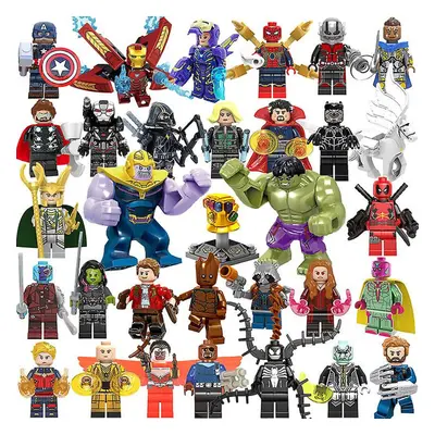 32Pcs Marvel Avengers Super Hero Comic Mini Figures Dc Minifigure Gift Toys for Kids