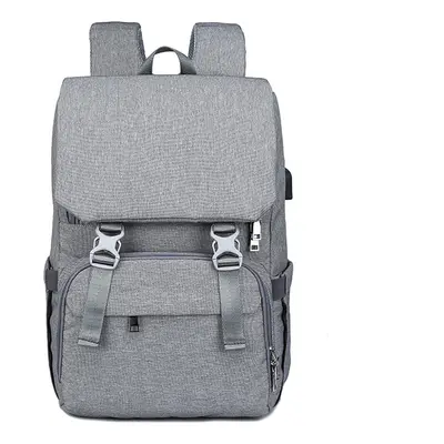 (Grey) Outdoor Mummy Travel Backpack Large Baby Nappy Changing Bag for mom Nursing bag