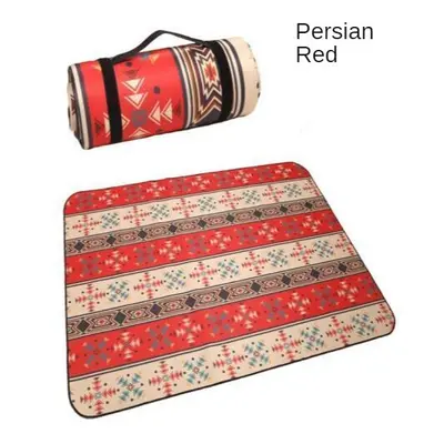 (persian Red, 200x150cm) Folding Camping Mat Outdoor Beach Picnic Nation Style Printed Thicken S