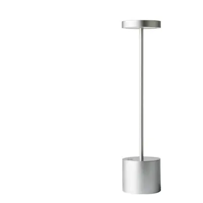 (Silver) LED Desk Lamps Aluminum Alloy RechargeableTouch Dimming Table Lamps For Bar Living Room