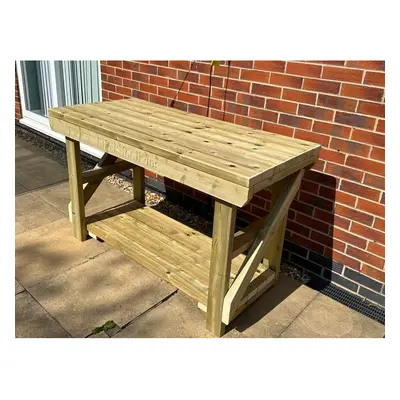 (5FT - Standard, Single Shelf) Indoor/Outdoor Wooden Workbench. *Free Engraving*