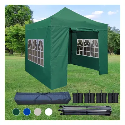 (Green) 3x3M Heavy Duty Pop Up Gazebo Canopy Marquee Commercial Market Stall