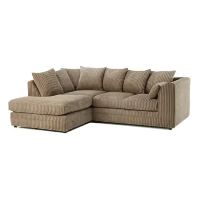 (Coffee, Left Hand Corner ) Luxor Jumbo Cord Seater Corner Sofa