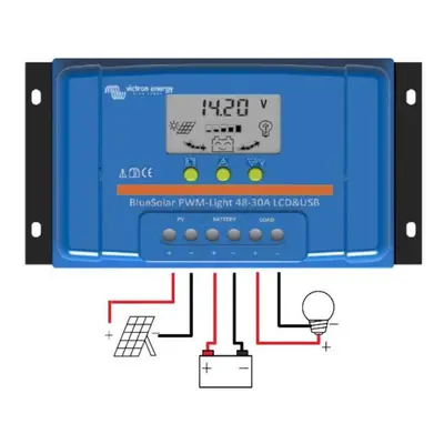 Victron Bluesolar PWM Charge Controller 12/24v 30A LCD Screen & USB Ports