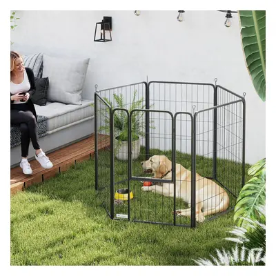 PawHut Panels Dog Playpen with Secure Door for Indoor Outdoor, 100cm High