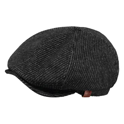 (M, Black) Barts Mens Jamaica Adjustable Warm Wool Country Style Flat Cap